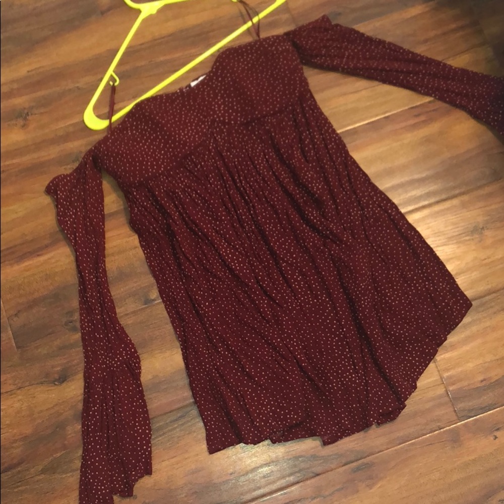 Skylar + Madison Maroon Polka Dot Dress